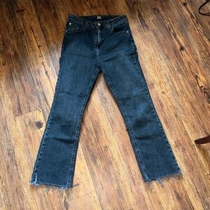 Urban Outfitters BDG kick flare high rise cropped raw hem grey denim!
